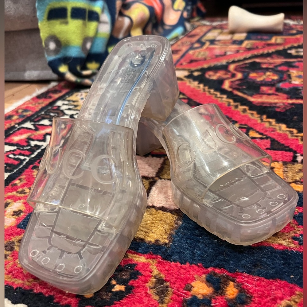 Gucci Transparent Rubber Jelly Slides - 34 EU